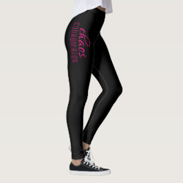 Chaos Coordinator Typografische Black Hot Pink Leggings