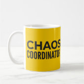 Chaos Coördinator Vet Gele Grappige Mok (Links)