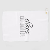 Chaos Coordinator Zwart-wit Typografische Tekst Golfhanddoek (Horizontaal)