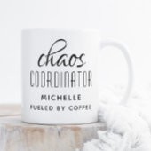 Chaos Coordinator Zwarte Typografie Gepersonalisee Koffiemok