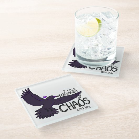 Chaos Crow Glazen Onderzetter (Schuin)