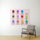 Chaos Emerald Birthstone Grafiek Roze Wandkleed (In Situ (horizontaal))