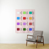 Chaos Emerald Birthstone Grafiek Roze Wandkleed (In situ)