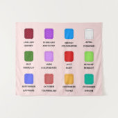 Chaos Emerald Birthstone Grafiek Roze Wandkleed (Voorkant (horizontaal))