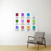 Chaos Emerald Birthstone Grafiek Wit Wandkleed (In Situ (horizontaal))