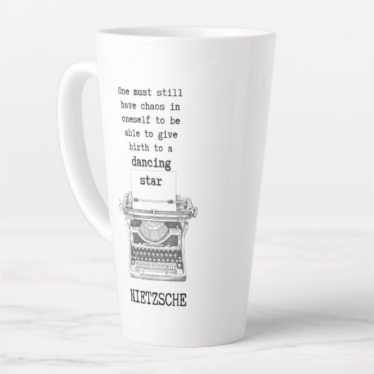 Chaos en Dancing STAR quote van Nietzsche Latte Mok (Linkerhoek)