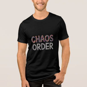 Chaos en Orde Moderne Artistieke Dualiteit Grafi Tri-Blend Shirt