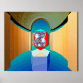 CHAOS EN ORDE TEMPLE Surreal Fractal Art Poster (Voorkant)