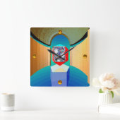 CHAOS EN ORDE TEMPLE Surreal Fractal Art Vierkante Klok (Huis)