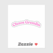 Chaos Gremlin | Grappige roze bubbel brief Sticker (Vel)