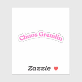 Chaos Gremlin | Grappige roze bubbel brief Sticker