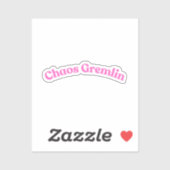 Chaos Gremlin | Grappige Roze Bubbel Letter Sticker (Vel)
