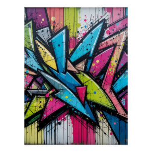 Chaos & Harmony: Abstract Graffiti Explosion Perfect Poster