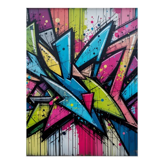 Chaos & Harmony: Abstract Graffiti Explosion Perfect Poster (Voorkant)
