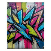 Chaos & Harmony: Abstract Graffiti Explosion Post Perfect Poster (Voorkant)