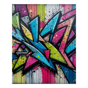 Chaos & Harmony: Abstract Graffiti Explosion Post Perfect Poster