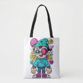 chaos in de Cartoon Tote Bag (Voorkant)