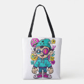 chaos in de Cartoon Tote Bag (Achterkant)