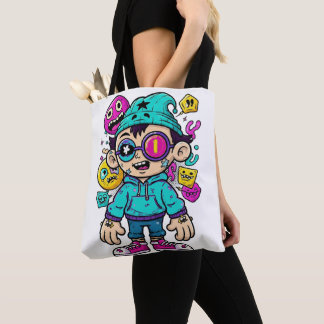 chaos in de Cartoon Tote Bag