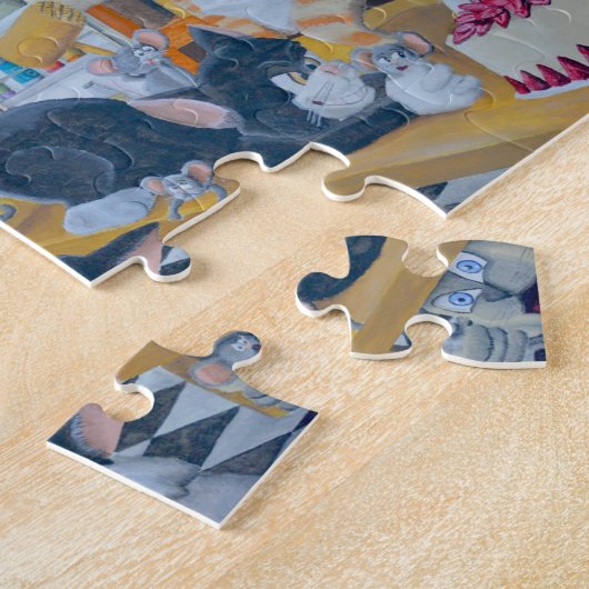 Chaos in de keuken legpuzzel (Zijkant)