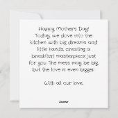 Chaos in de keuken: Moederdag Feestdagenkaart (Achterkant)