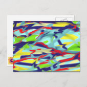 Chaos in Form Digital Art Briefkaart - Blauw (Voorkant / Achterkant)