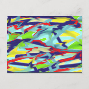 Chaos in Form Digital Art Briefkaart - Blauw