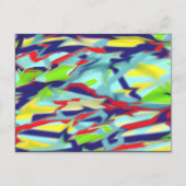 Chaos in Form Digital Art Briefkaart - Blauw (Voorkant)