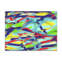 Chaos in Form Digital Art Briefkaart - Blauw