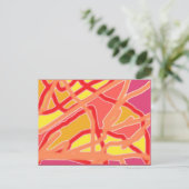 Chaos in Form Digital Art Briefkaart - Roze (Staand voorkant)