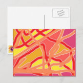 Chaos in Form Digital Art Briefkaart - Roze (Voorkant / Achterkant)