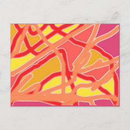 Chaos in Form Digital Art Briefkaart - Roze