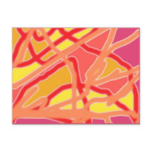 Chaos in Form Digital Art Briefkaart - Roze