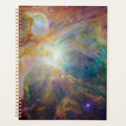 Chaos in het hart van Orion: Spitzer Hubble-compos Planner (Voorkant)