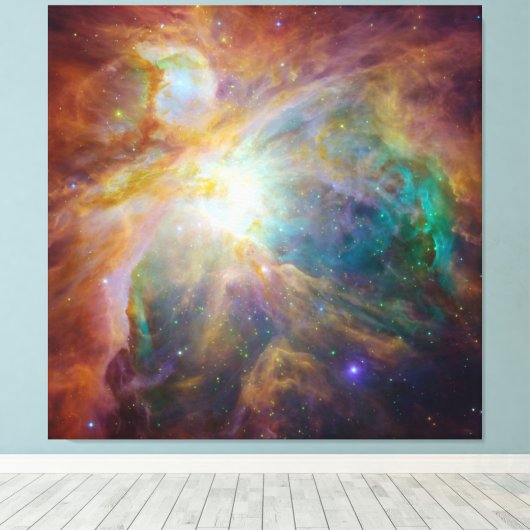 Chaos in het hart van Orion Spitzer Hubble-composi Canvas Afdruk (Insitu (Houten vloer))