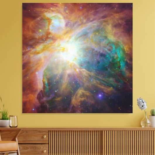Chaos in het hart van Orion Spitzer Hubble-composi Canvas Afdruk (Insitu (Woonkamer))