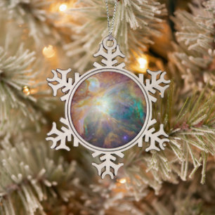 Chaos in het hart van Orion Spitzer Hubble-composi Tin Sneeuwvlok Ornament