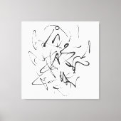 Chaos in Inkt – Expressieve Lijn Abstractie Canvas Afdruk (Voorkant)