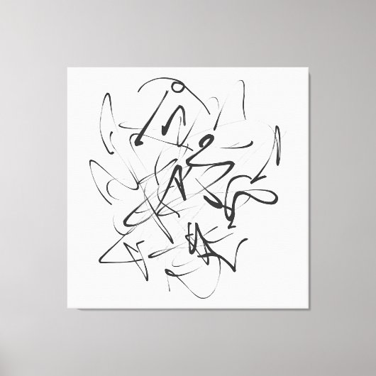 Chaos in inkt – expressieve lijnabstractie canvas afdruk (Voorkant)
