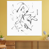 Chaos in inkt – expressieve lijnabstractie canvas afdruk (Insitu (Woonkamer))