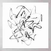 Chaos in inkt – expressieve lijnabstractie poster (Voorkant)