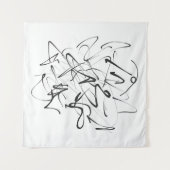 Chaos in inkt – expressieve lijnabstractie wandkleed (Voorkant (horizontaal))