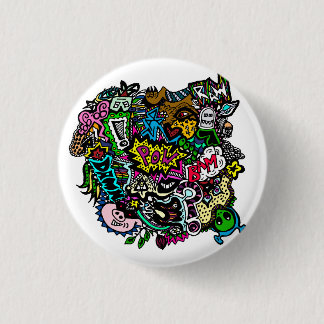 Chaos in kleurknoppenbadge ronde button 3,2 cm