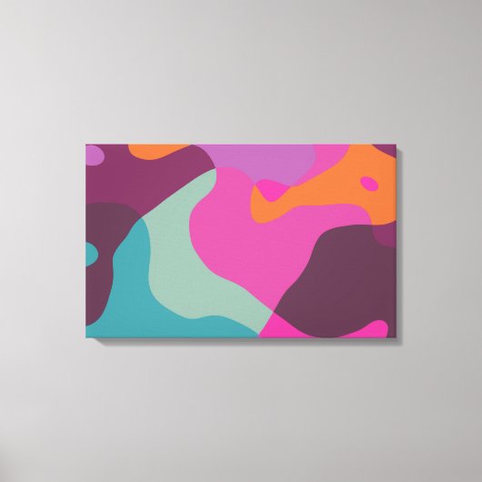 Chaos in retrokleuren canvas afdruk (Voorkant)