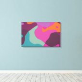 Chaos in retrokleuren canvas afdruk (Insitu (Houten vloer))