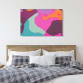 Chaos in retrokleuren canvas afdruk (Insitu (Slaapkamer))