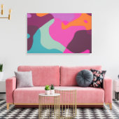 Chaos in retrokleuren canvas afdruk (Insitu (Woonkamer))