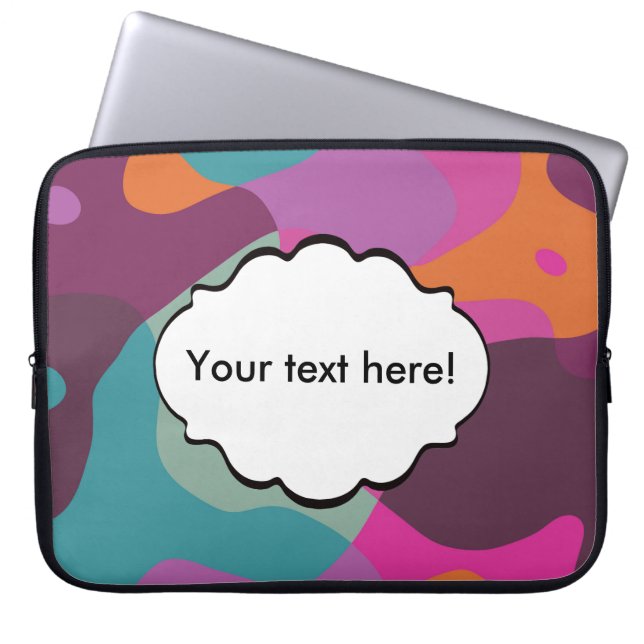 Chaos in retrokleuren laptop sleeve (Voorkant)
