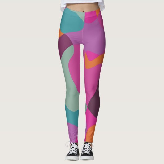 Chaos in retrokleuren leggings (Voorkant)