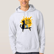 Chaos is mijn favoriete taal Zwarte Kat Hoodie
